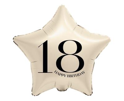 Opakowanie Balon foliowy Gwiazda kremowa liczba 18 44cm