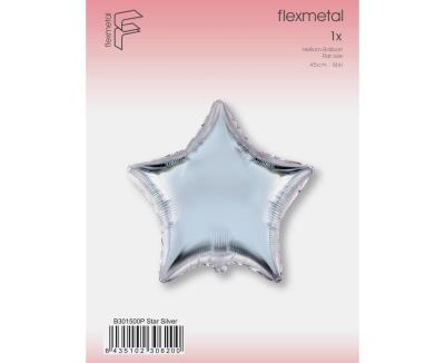 Opakowanie Balon foliowy Gwiazda srebrny 45cm