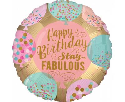 Opakowanie Balon foliowy Happy Birthday Stay Fabulous 46cm