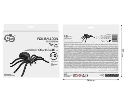 Opakowanie Balon foliowy Pająk czarny stojący 196x156x46cm