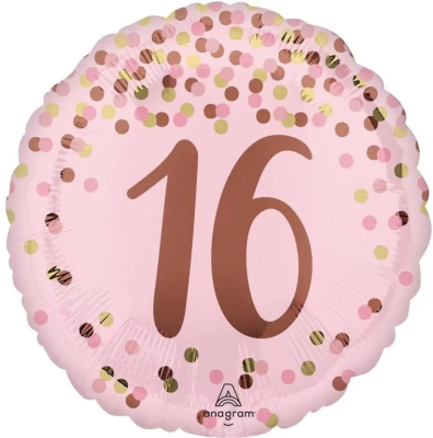 Balon foliowy Pretty pink 16th Birthday 46cm. Wydawca: Anagram. SmakLiter.pl Opakowanie Balon foliowy Pretty pink 16th Birthday 46cm