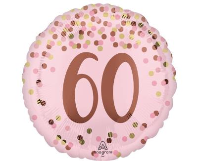 Opakowanie Balon foliowy Pretty pink 60th Birthday 46cm