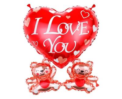 Opakowanie Balon foliowy Serce I love you z misiami 43x4cm