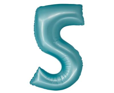 Opakowanie Balon foliowy Smart cyfra 5 niebieski matowy 76cm