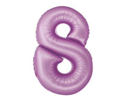 Opakowanie Balon foliowy Smart cyfra 8 lawendowy matowy 76cm