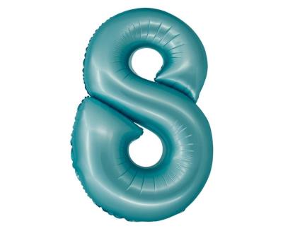 Opakowanie Balon foliowy Smart cyfra 8 niebieski matowy 76cm