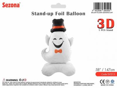 Opakowanie Balon Halloween Duch w kapeluszu 147cm