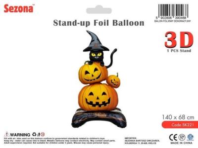 Opakowanie Balon Halloween Dynie i kot 140x68cm