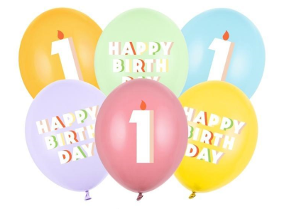 Balony 1 mix 30cm 6szt. Wydawca: PartyDeco. SmakLiter.pl Opakowanie Balony 1 mix 30cm 6szt