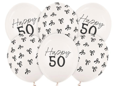 Balony 50 Pastel Off-white 30cm 6szt. Wydawca: PartyDeco. SmakLiter.pl Opakowanie Balony 50 Pastel Off-white 30cm 6szt