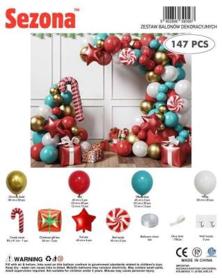 Opakowanie Balony Boże Narodzenie 147szt