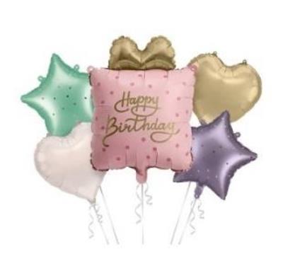 Opakowanie Balony foliowe Prezent Happy Birthday 5szt