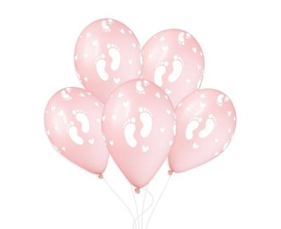 Opakowanie Balony Gemar stópki dziecięce pudrowe różowe 50szt