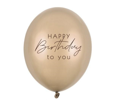 Balony Happy Birthday Metallic Cold Gold 30cm 6szt. Wydawca: PartyDeco. SmakLiter.pl Opakowanie Balony Happy Birthday Metallic Cold Gold 30cm 6szt
