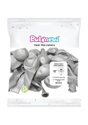 Opakowanie Balony lateksowe Chrome srebrne 25cm 50szt