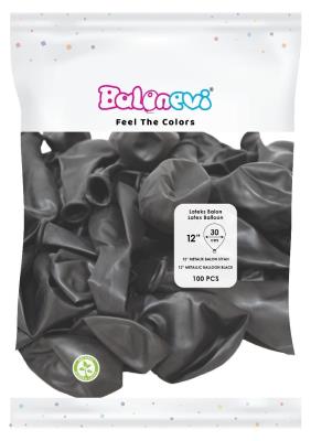 Opakowanie Balony lateksowe Metallic czarne 25cm 100szt