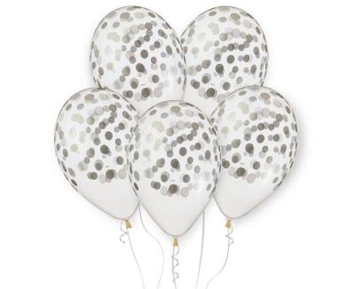 Opakowanie Balony Premium Hel konfetti srebrne 33cm 5szt