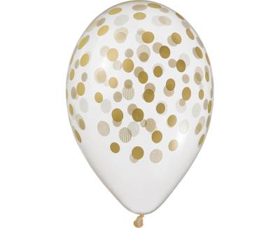 Opakowanie Balony Premium Hel konfetti złote 33cm 5szt