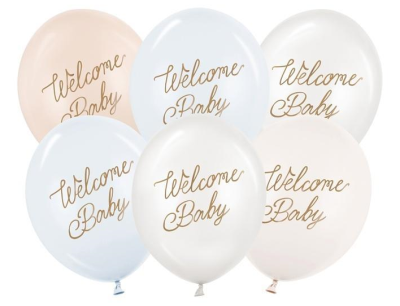 Balony Welcome Baby mix niebieski 30cm 6szt. Wydawca: PartyDeco. SmakLiter.pl Opakowanie Balony Welcome Baby mix niebieski 30cm 6szt