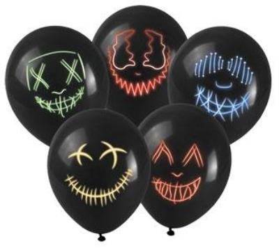 Opakowanie Balony z nadrukiem - efekt maski led 5szt