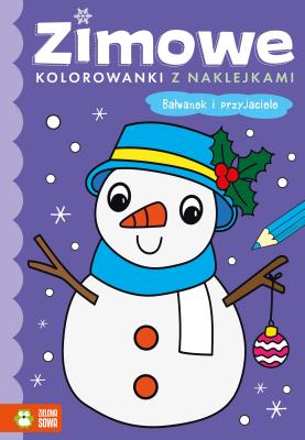 Bałwanek i przyjaciele. Zimowe kolorowanki z naklejkami. Autor: Opracowanie zbiorowe. SmakLiter.pl Okładka książki Bałwanek i przyjaciele. Zimowe kolorowanki z naklejkami