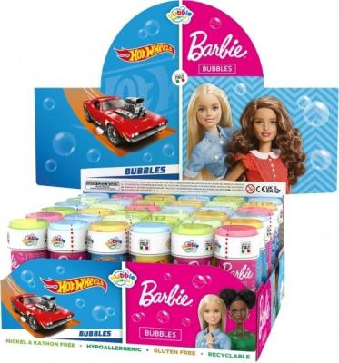 Opakowanie Bańki mydlane 60ml Barbie/Hot Wheels mix (36szt)