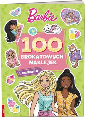 Barbie. 100 Brokatowych naklejek. Autor:   Praca zbiorowa. SmakLiter.pl Okładka książki Barbie. 100 Brokatowych naklejek