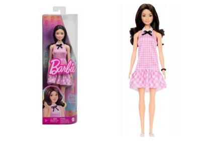 Barbie lalka Fashionistas sukienka różowa kratka. Wydawca: Mattel. SmakLiter.pl Opakowanie Barbie lalka Fashionistas sukienka różowa kratka