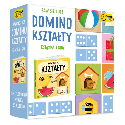 Opakowanie Baw się i ucz Domino Kształty Gra i książka
