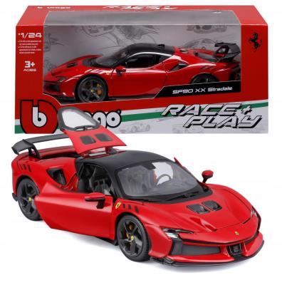 Bburago Ferrari SF90 XX Stradale 4.0 V8 1:24 model Bburago 18-26032 WŁOSKI SAMOCHÓD. Wydawca: BBurago. SmakLiter.pl Opakowanie Bburago Ferrari SF90 XX Stradale 4.0 V8 1:24 model Bburago 18-26032 WŁOSKI SAMOCHÓD