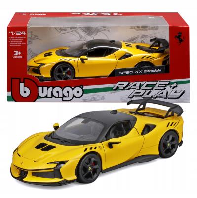 Bburago Ferrari SF90 XX Stradale 4.0 V8 1:24 model Bburago 18-26032 ŻÓŁTY SAMOCHÓD. Wydawca: BBurago. SmakLiter.pl Opakowanie Bburago Ferrari SF90 XX Stradale 4.0 V8 1:24 model Bburago 18-26032 ŻÓŁTY SAMOCHÓD