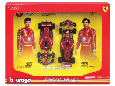 Opakowanie Bburago Model 1:43 Ferrari SF-24 2-pak Leclerc-Sainz 18-36856