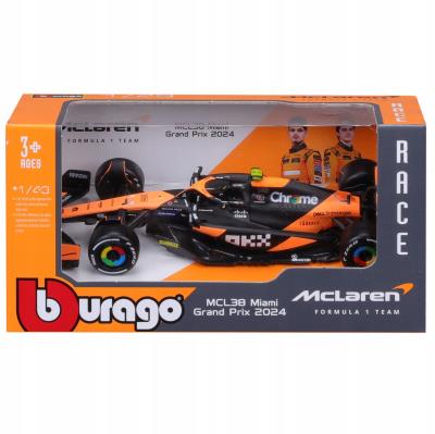 Opakowanie Bburago Model 1:43 MCLAREN F1 MCL38 Miami GP Lando Norris 18-38214