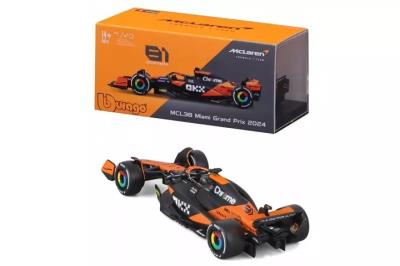 Opakowanie Bburago Model 1:43 MCLAREN F1 MCL38 (WITH HELMET) (Miami GP) (2024) #81 Oscar Piastri