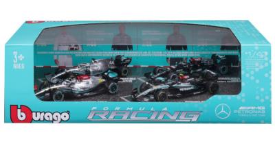 Opakowanie Bburago Model 1:43 zestaw bolidów F1 Mercedes AMG W12 W13 W14 18-38093