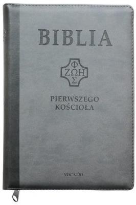 Okładka książki Biblia pierwszego Kościoała z paginat. szara