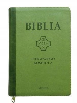 Okładka książki Biblia pierwszego Kościoła z paginat. zielona