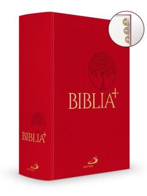 Okładka książki Biblia Plus płótno czerwona paginacja