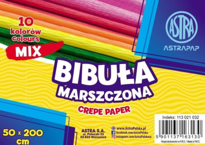 Opakowanie Bibuła marszczona 50x200cm mix (10szt) ASTRA