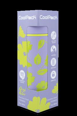 Opakowanie Bidon 450ml metalowy z kubeczkiem Coolpack Vectis Flores Lila