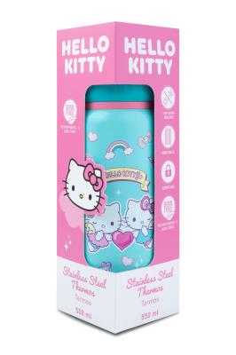 Opakowanie Bidon 500ml metalowy termos Hello Kitty Light Blue Pink