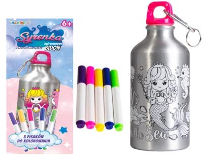 Opakowanie Bidon 500ml z Syrenką do kolorowania