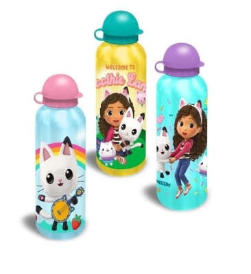 Bidon aluminiowy Koci Domek Gabi 500ml MIX. Wydawca: Kids Euroswan. SmakLiter.pl Opakowanie Bidon aluminiowy Koci Domek Gabi 500ml MIX