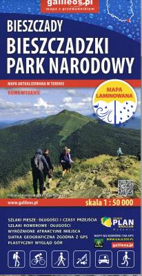 Bieszczadzki Park Narodowy - mapa laminowana 2025. Autor: Opracowanie zbiorowe. SmakLiter.pl Okładka książki Bieszczadzki Park Narodowy - mapa laminowana 2025