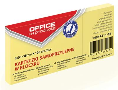 Bloczek samop. OFFICE PRODUCTS, 38x51mm, 1x100 kart., pastel, jasnożółty
14047411-06
. Wydawca: PBS Connect Polska. SmakLiter.pl Opakowanie Bloczek samop. OFFICE PRODUCTS, 38x51mm, 1x100 kart., pastel, jasnożółty
14047411-06