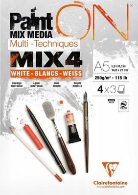 Opakowanie Blok A5 białych papierów mix4 250g 12ark