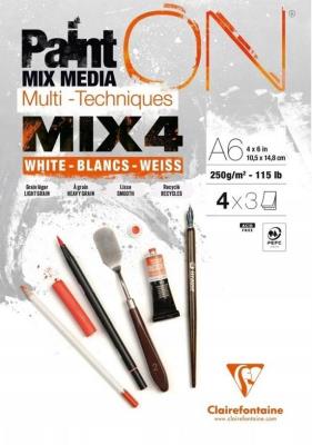 Opakowanie Blok A6 białych papierów mix4 250g 12ark