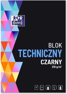 Blok do malowania A3/10K czarny (10szt) OXFORD. Wydawca: Oxford. SmakLiter.pl Opakowanie Blok do malowania A3/10K czarny (10szt) OXFORD