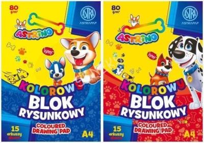 Opakowanie Blok kolorowy barwiony A4/15K 80g Astrino 1szt.