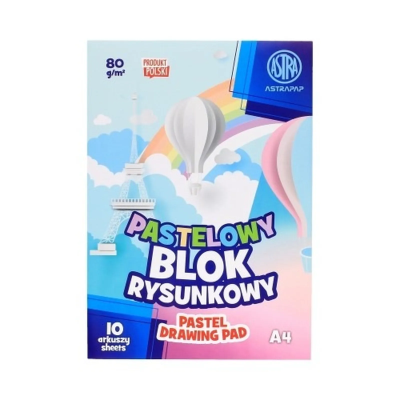 Blok kolorowy pastel A4/10K barwiony (10szt) ASTRA. Wydawca: ASTRA papiernicze. SmakLiter.pl Opakowanie Blok kolorowy pastel A4/10K barwiony (10szt) ASTRA